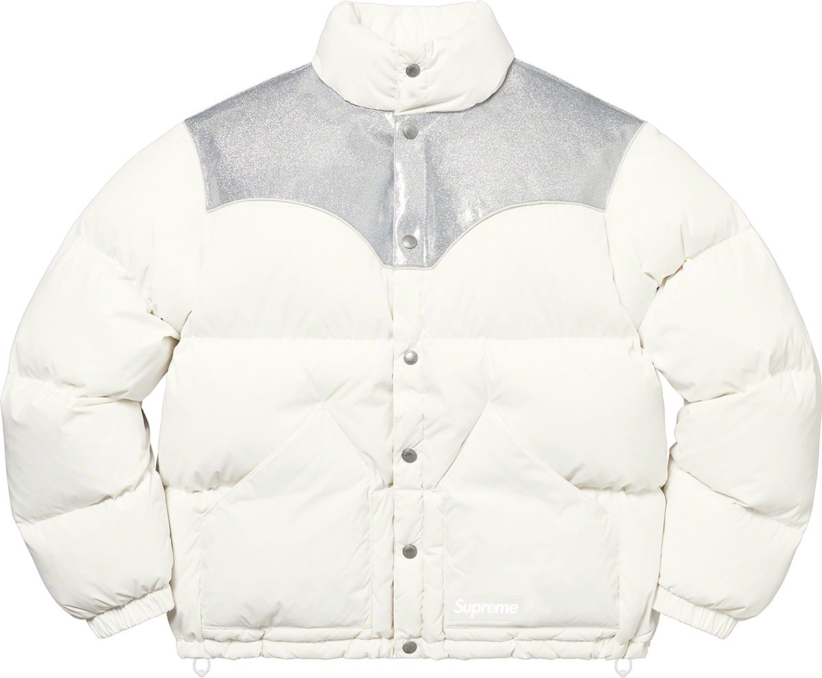 Glitter Yoke Down Puffer Jacket view 14